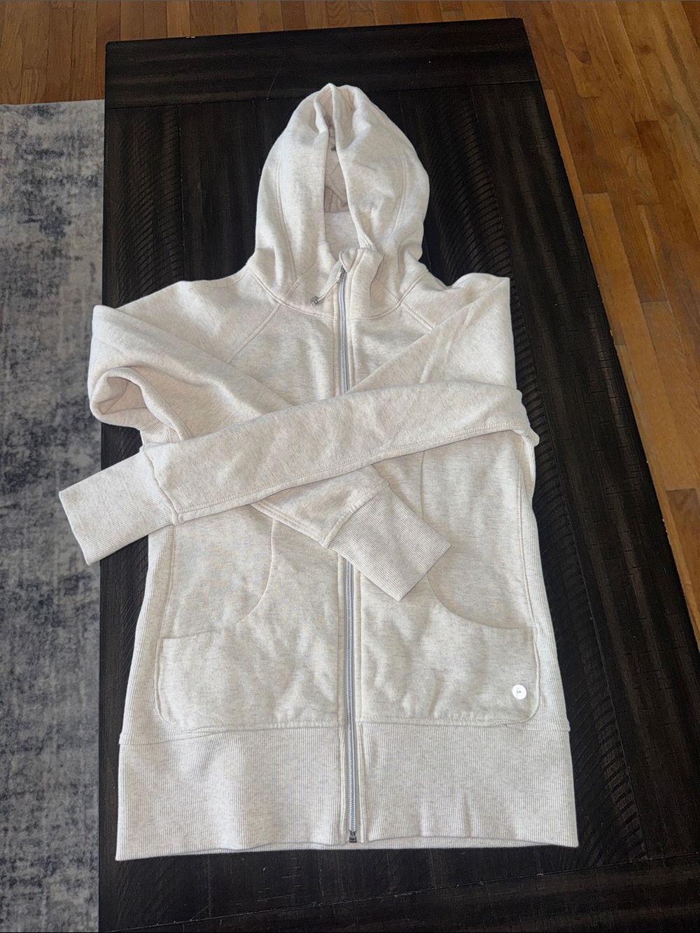 90 Degree By Reflex Oatmeal Zip-Up Bomber Hoodie